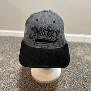 VTG Retro Micky Cap Black and Gray Adjustable Unisex Velvet